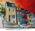 Urban Reflection, St. John's-3, Oil on Canvas